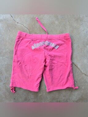 Vintage Aeropostale spellout Ruched Embroidered Sweat Shorts Women's XL Y2Ki